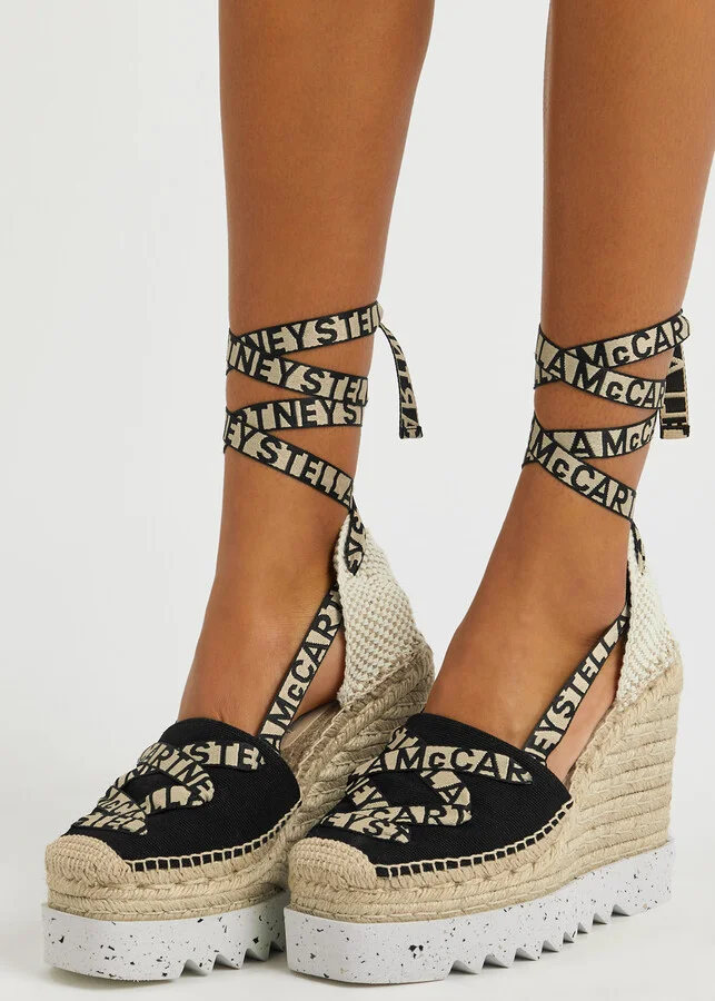 Stella Mccartney Gaia 130 Canvas Wedge Espadrilles - Image 5