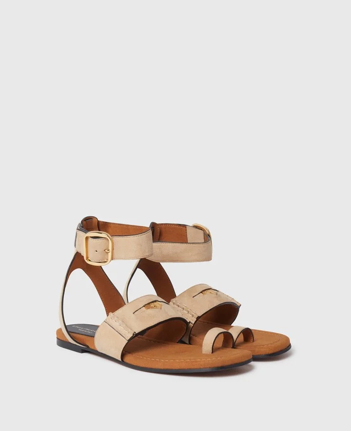 Stella McCartney - Gaia Ankle Buckle Sandals, Woman, Desert, Size: 35 - Image 2
