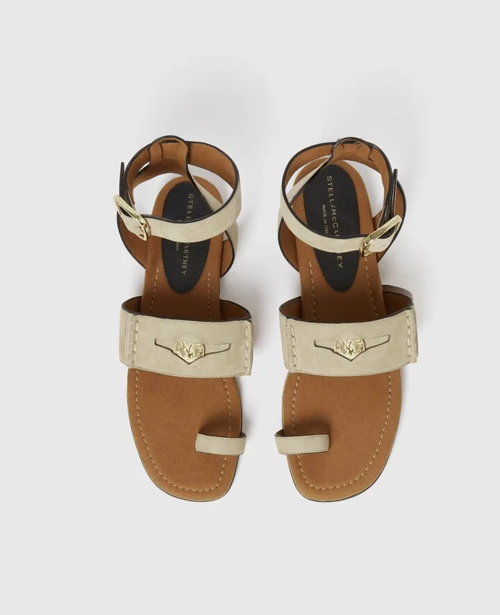 Stella McCartney - Gaia Ankle Buckle Sandals, Woman, Desert, Size: 35 - Image 4