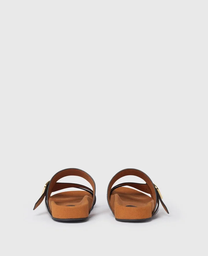 Stella McCartney - Gaia Backless Buckle Sandals, Woman, Black, Size: 35 - Image 4