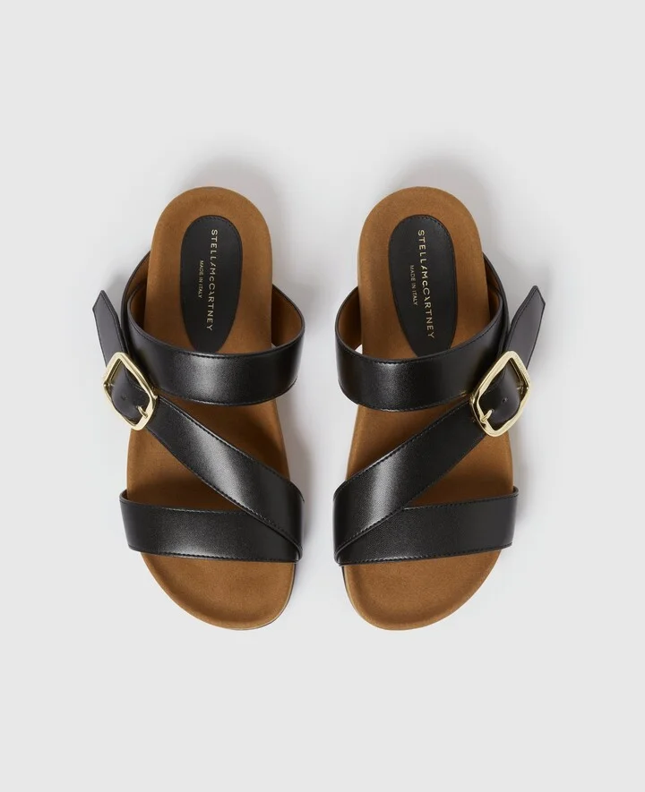 Stella McCartney - Gaia Backless Buckle Sandals, Woman, Black, Size: 35 - Image 5