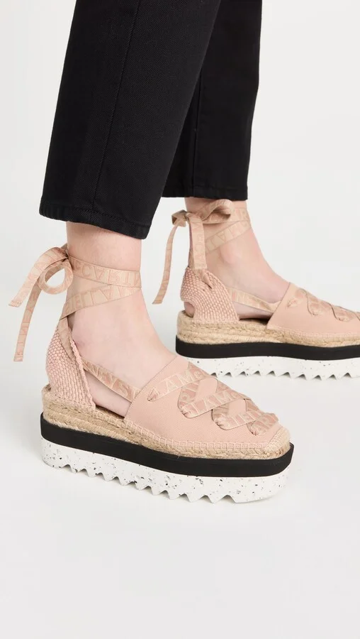 Stella McCartney Gaia Canvas Platform Espadrilles - Image 4