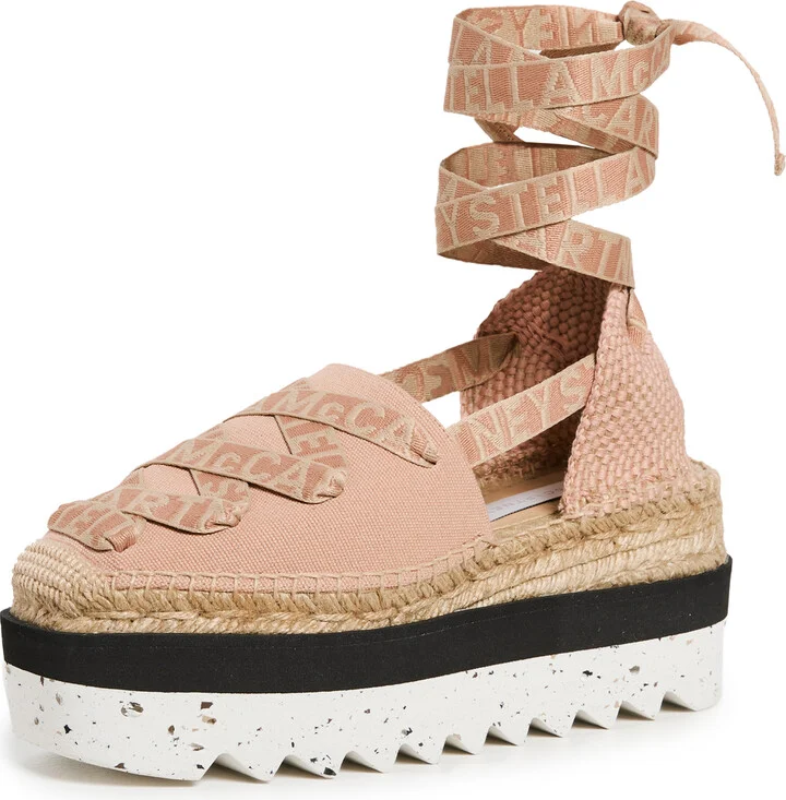 Stella McCartney Gaia Canvas Platform Espadrilles