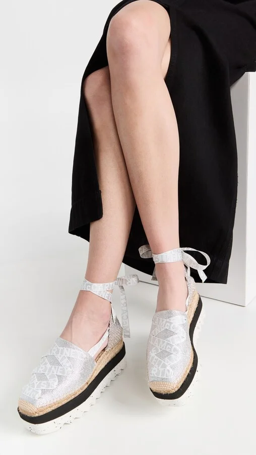 Stella McCartney Gaia Laminated Cotton Platform Espadrilles - Image 2