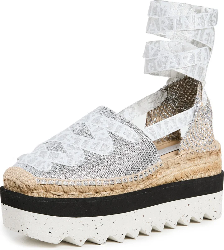 Stella McCartney Gaia Laminated Cotton Platform Espadrilles