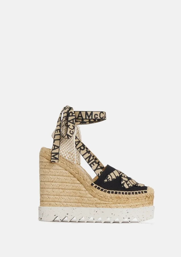 Stella McCartney - Gaia Platform Espadrille Wedges, Woman, Black, Size: 35 - Image 2