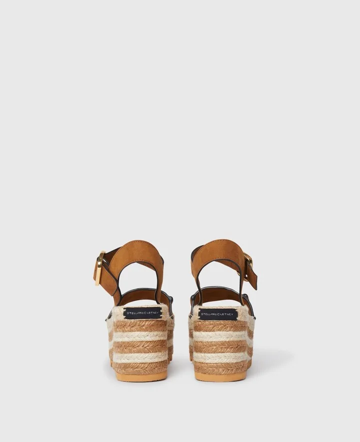Stella McCartney - Gaia Platform Espadrille Wedges, Woman, Pecan, Size: 35 - Image 3