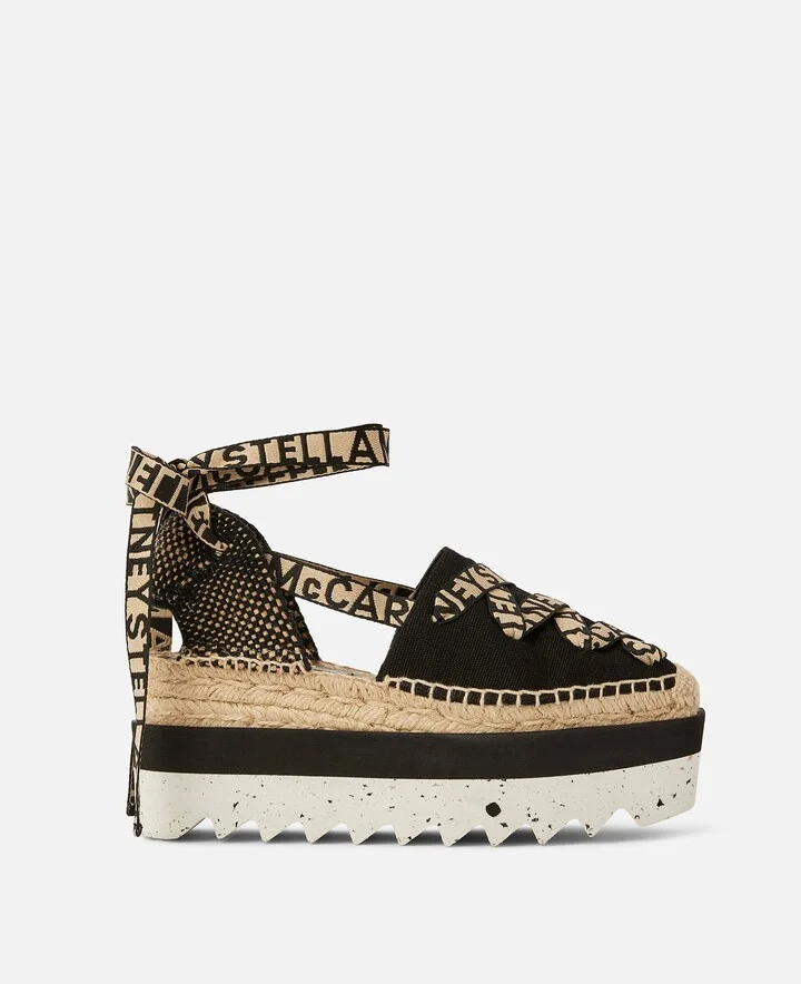 Stella McCartney - Gaia Platform Espadrilles, Woman, Black, Size: 35