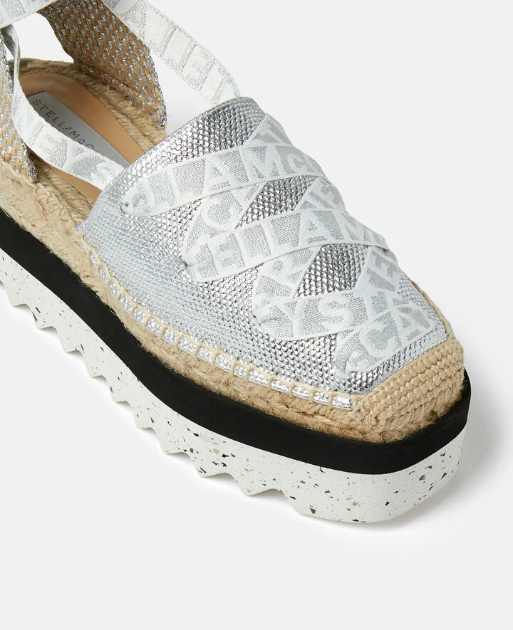 Stella McCartney - Gaia Platform Espadrilles, Woman, Silver, Size: 35 - Image 3