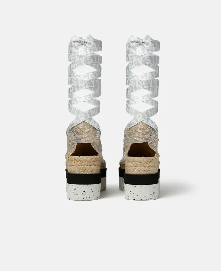 Stella McCartney - Gaia Platform Espadrilles, Woman, Silver, Size: 35 - Image 5