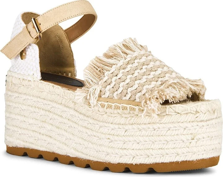 Stella McCartney Gaia Platform Sandal in Taupe - Image 2