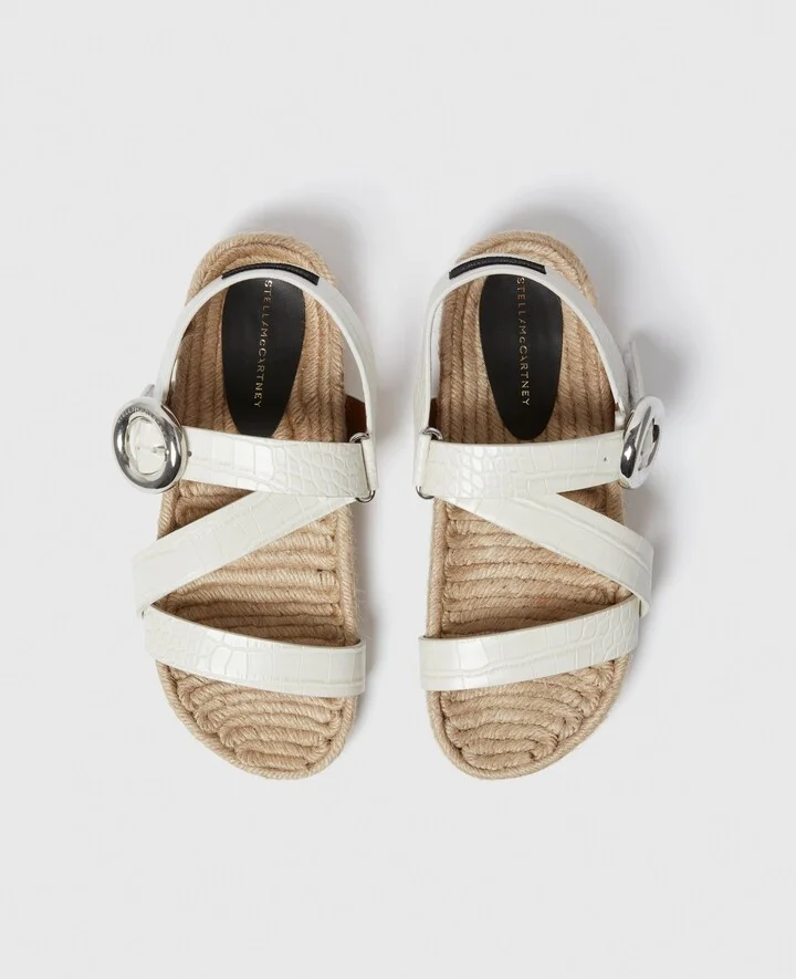 Stella McCartney - Gaia S-Wave Sandals, Woman, Stone, Size: 35 - Image 4