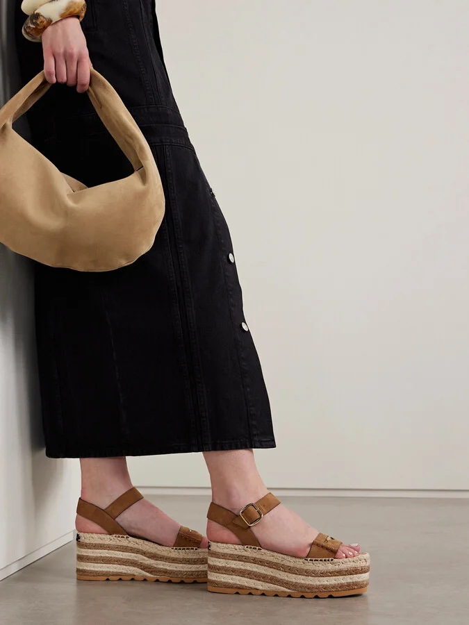Stella McCartney - Gaia Suede Platform Sandals - Brown - Image 2