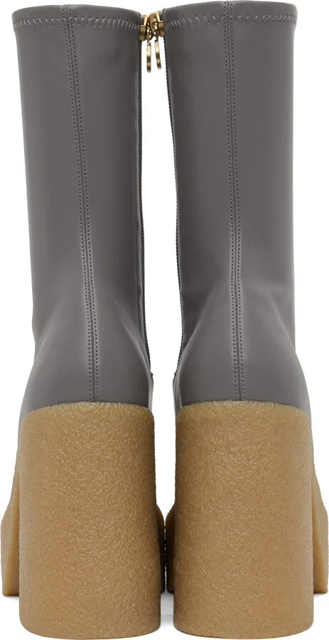 Stella McCartney Gray Skyla Heeled Boots - Image 2