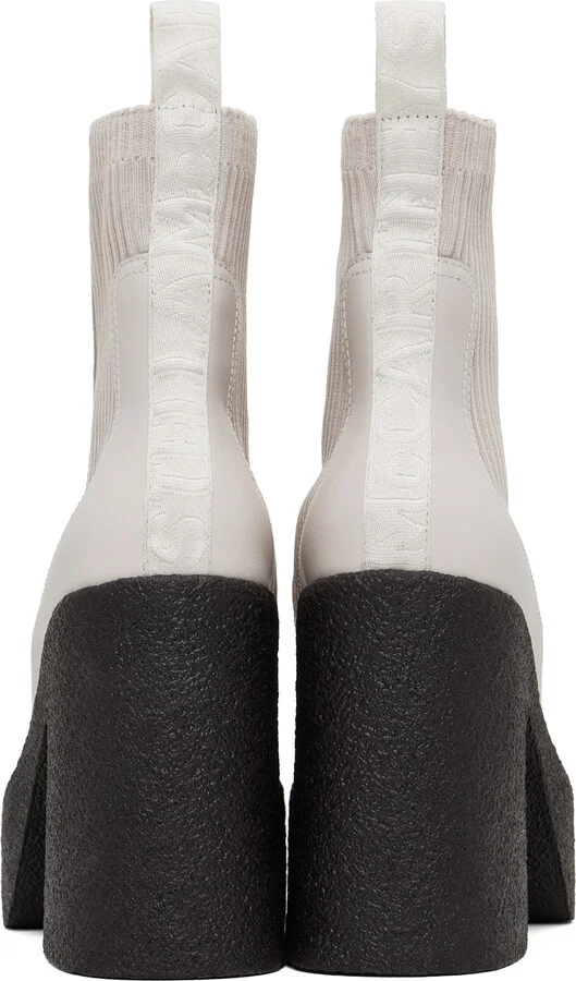 Stella McCartney Gray Skyla Heeled Sock Boots - Image 2