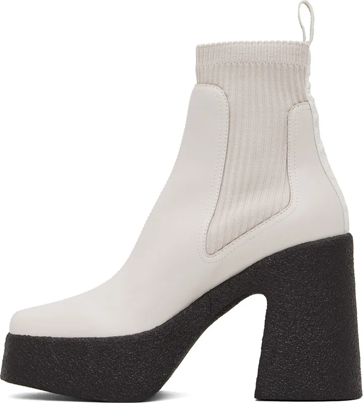 Stella McCartney Gray Skyla Heeled Sock Boots - Image 3