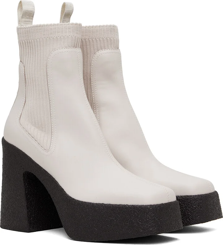 Stella McCartney Gray Skyla Heeled Sock Boots - Image 4
