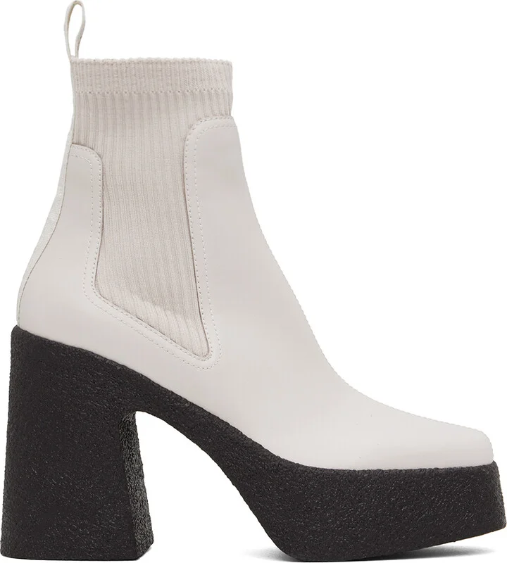 Stella McCartney Gray Skyla Heeled Sock Boots