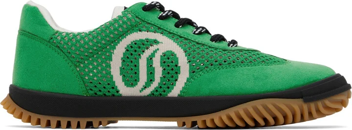 Stella McCartney Green S-Wave Sport Mesh Paneled Sneakers