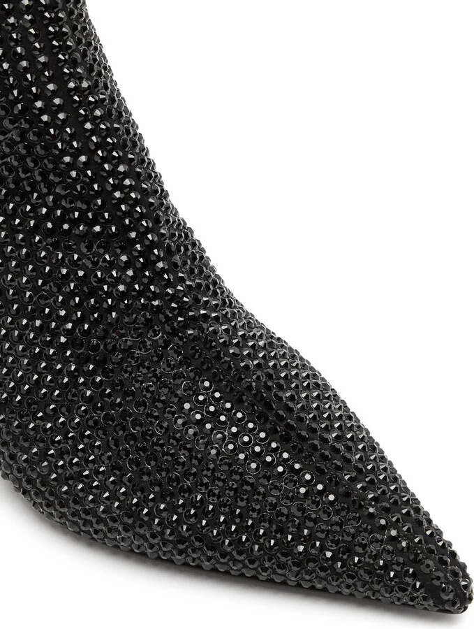 Stella Mccartney Iconic 90 Embellished Faux Suede Ankle Boots - Image 4