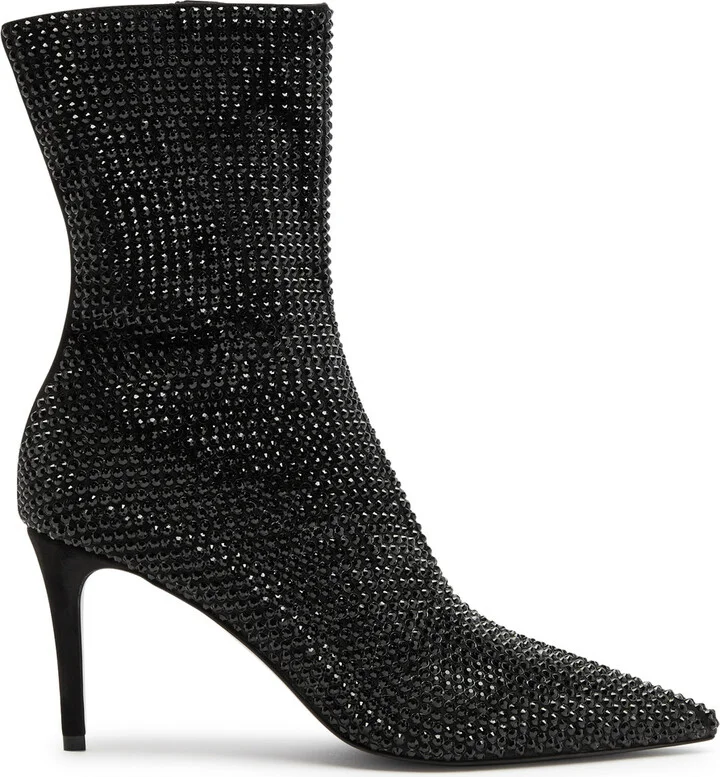 Stella Mccartney Iconic 90 Embellished Faux Suede Ankle Boots
