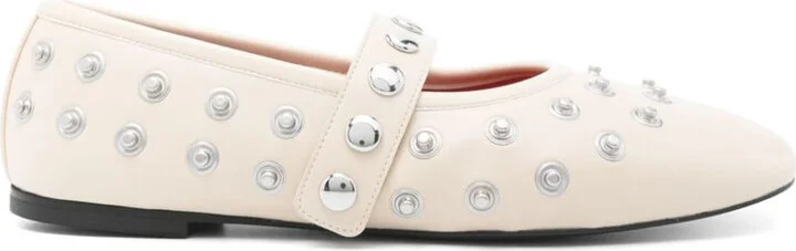 Stella McCartney Ivory Ballerina Flats Embellished