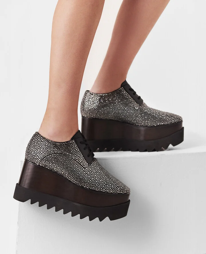 Stella McCartney - Limited Edition Elyse Crystal Platforms, Woman, Crystal black, Size: 36 - Image 2