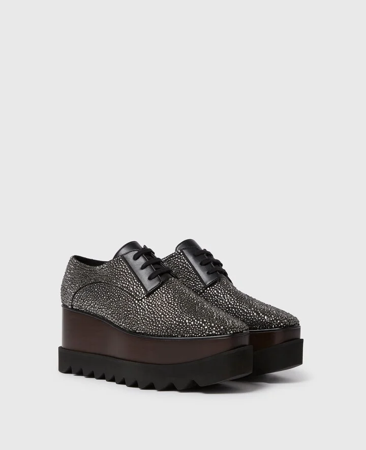 Stella McCartney - Limited Edition Elyse Crystal Platforms, Woman, Crystal black, Size: 36 - Image 3