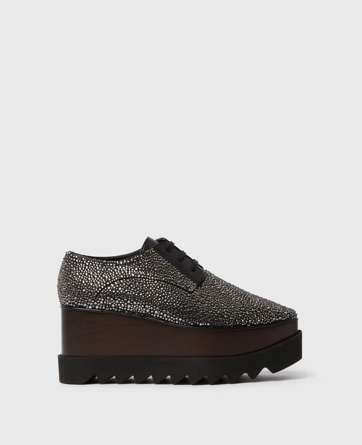 Stella McCartney - Limited Edition Elyse Crystal Platforms, Woman, Crystal black, Size: 36