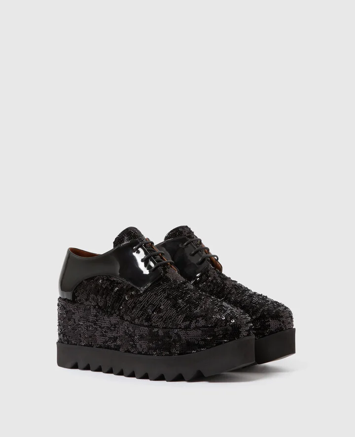 Stella McCartney - Limited Edition Elyse Monochrome Sequin Platforms, Woman, Black, Size: 34 - Image 2