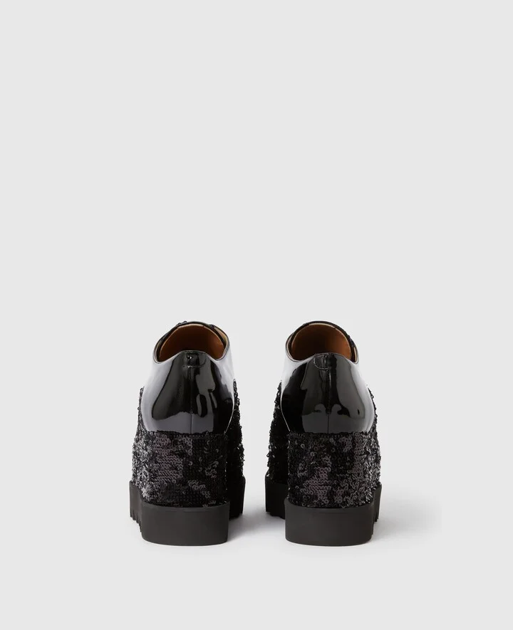 Stella McCartney - Limited Edition Elyse Monochrome Sequin Platforms, Woman, Black, Size: 34 - Image 3