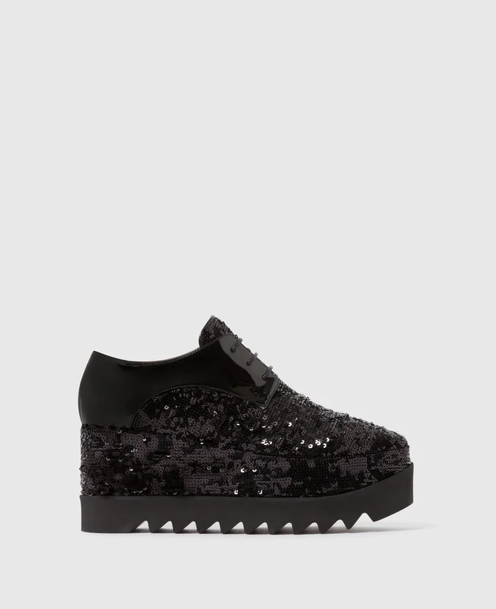 Stella McCartney - Limited Edition Elyse Monochrome Sequin Platforms, Woman, Black, Size: 34