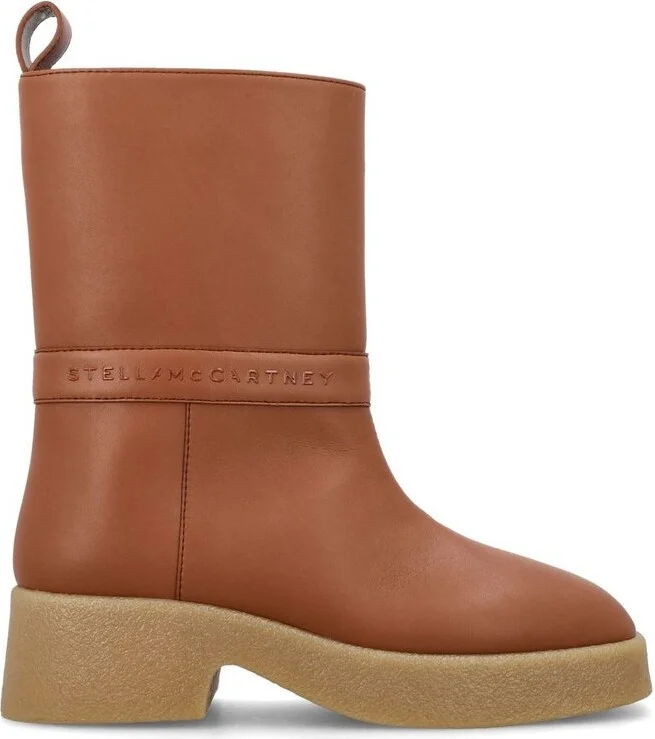 Stella McCartney Logo-Embossed Pull-On Ankle Boots