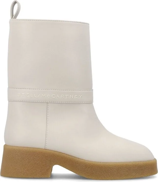 Stella McCartney Logo Lettering Pull-On Ankle Boots