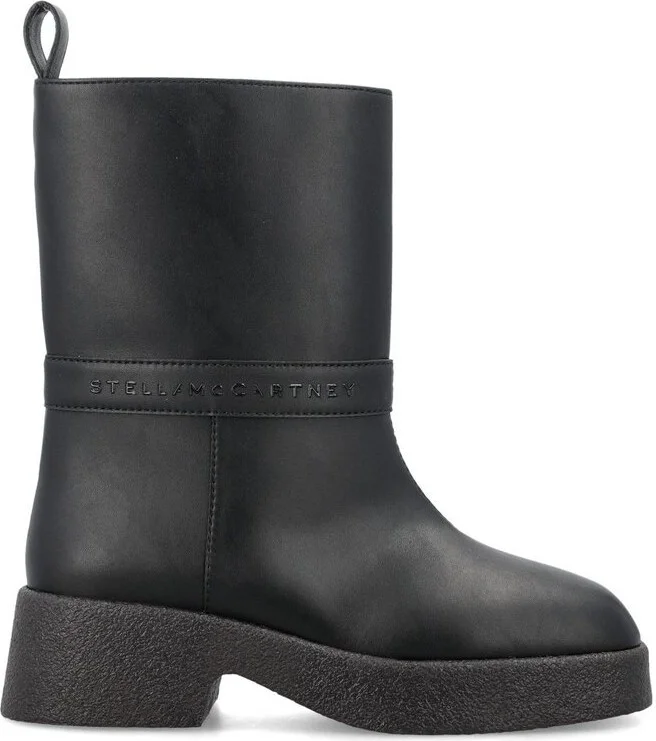 Stella McCartney Logo Lettering Pull-On Ankle Boots