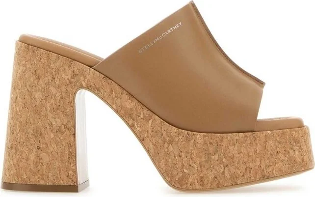 Stella McCartney Logo Printed Platform Sandals