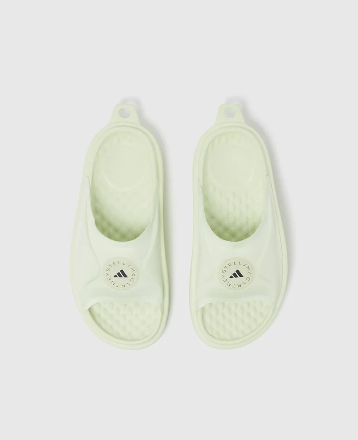 Stella McCartney - Logo Slides, Woman, Halo Green/Carbon Black, Size: 9 - Image 4