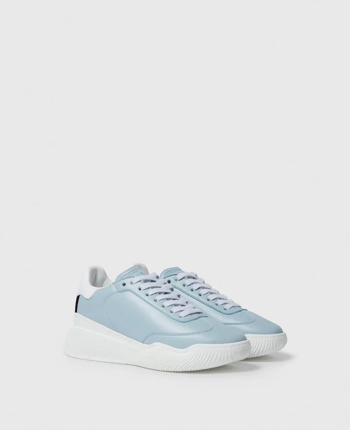 Stella McCartney - Loop Lace-Up Sneakers, Woman, Dusty blue, Size: 35 - Image 2