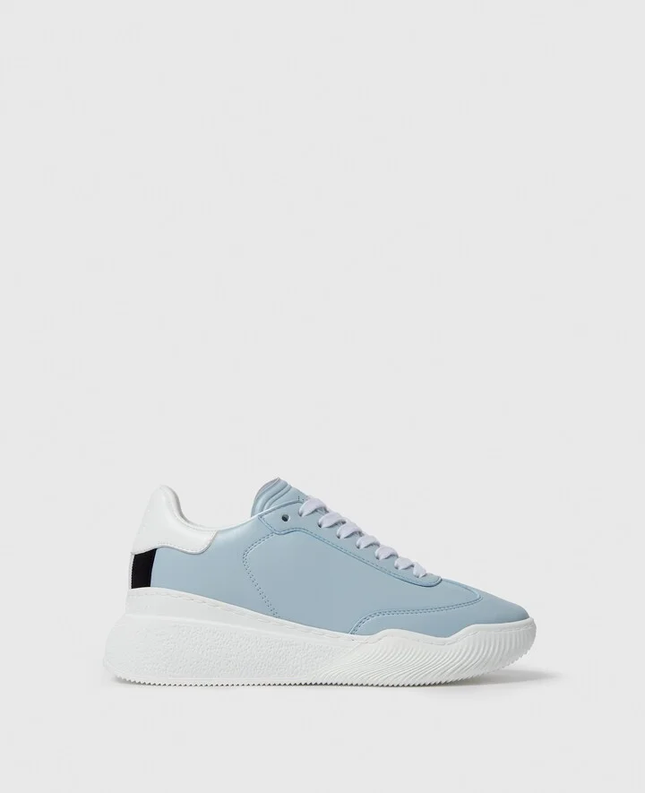 Stella McCartney - Loop Lace-Up Sneakers, Woman, Dusty blue, Size: 35