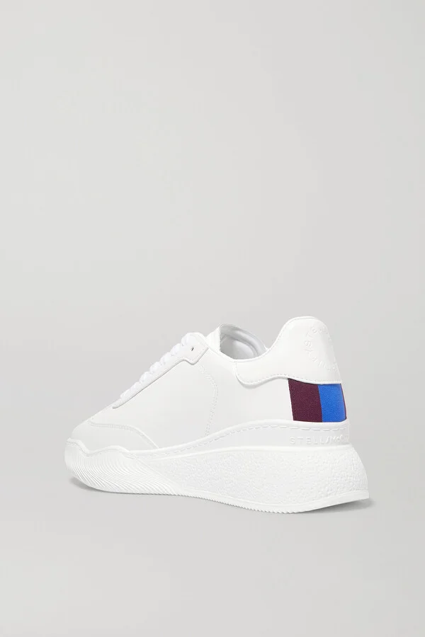 Stella McCartney - Loop Logo-embossed Vegetarian Leather Sneakers - White - Image 3