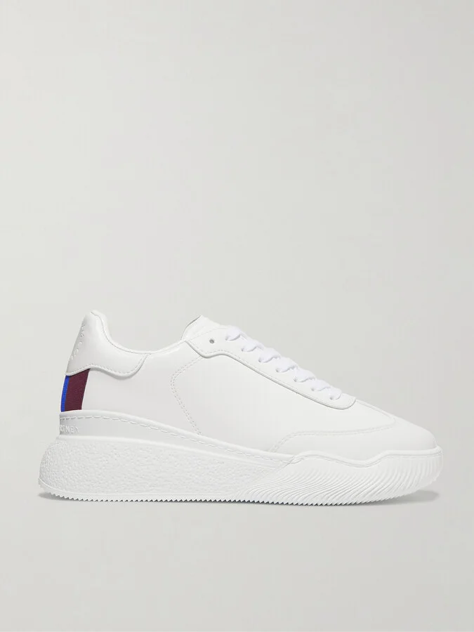 Stella McCartney - Loop Logo-embossed Vegetarian Leather Sneakers - White