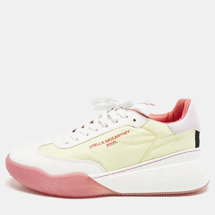 Stella McCartney Multicolor Faux Leather and Faux Suede Lace Up Sneakers Size 40
