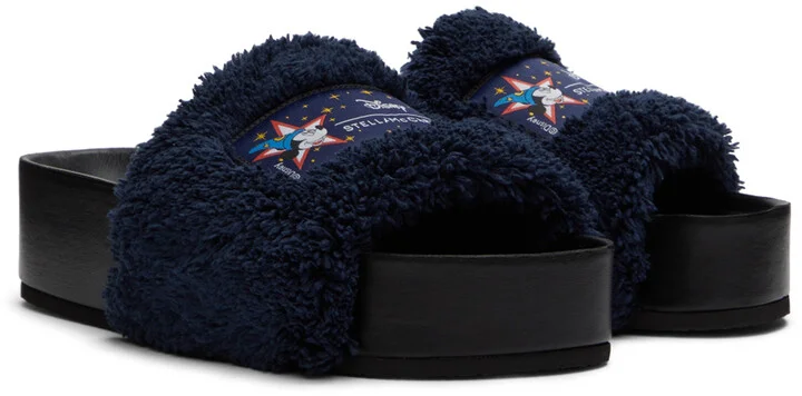 Stella McCartney Navy Fantasia Mickey Vesta Slides - Image 4