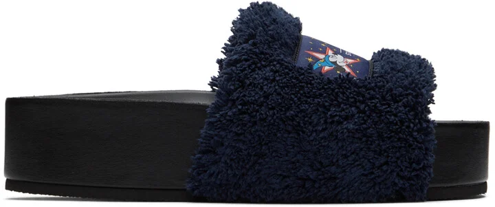 Stella McCartney Navy Fantasia Mickey Vesta Slides