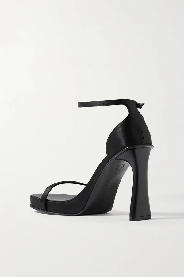 Stella McCartney - + Net Sustain Elsa Recycled-satin Sandals - Black - Image 3