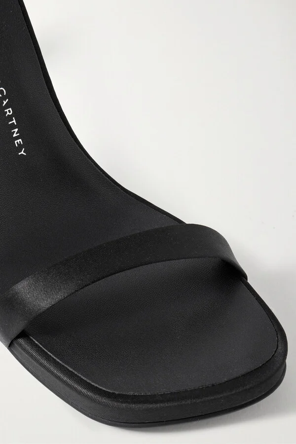 Stella McCartney - + Net Sustain Elsa Recycled-satin Sandals - Black - Image 4