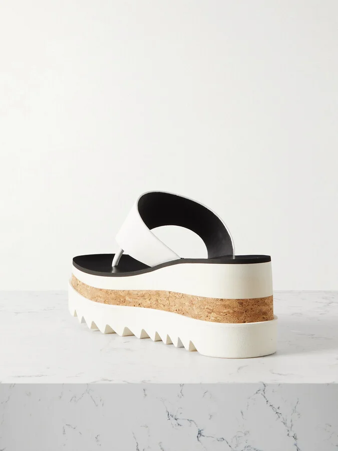 Stella McCartney - + Net Sustain Sneakelyse Alter Vegan Leather Platform Sandals - White - Image 3