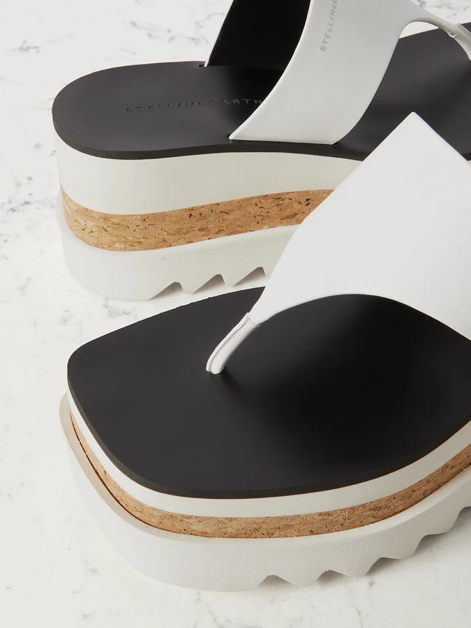 Stella McCartney - + Net Sustain Sneakelyse Alter Vegan Leather Platform Sandals - White - Image 4