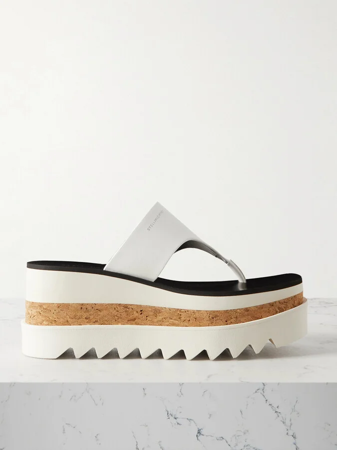Stella McCartney - + Net Sustain Sneakelyse Alter Vegan Leather Platform Sandals - White
