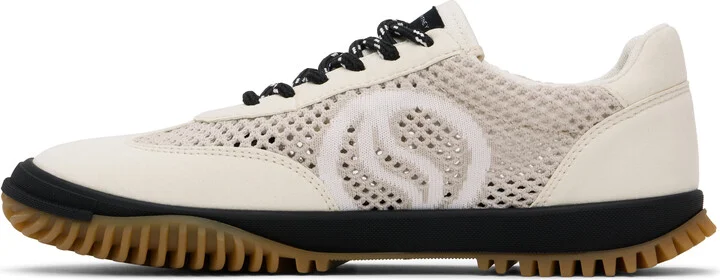 Stella McCartney Off-White & Beige S-Wave Sport Mesh Paneled Sneakers - Image 3